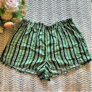 Adore Me Green and Yellow Striped Shorts